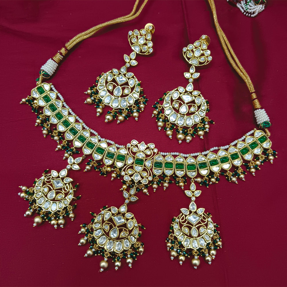 Arham Designer Polki Kundan Necklace Set with Premium Glamorous Finish