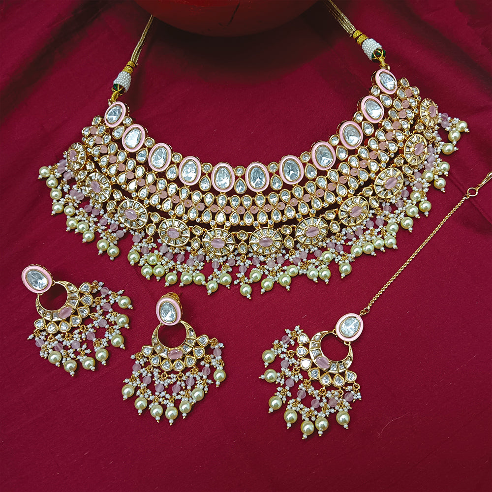 Arham Designer Polki Kundan Necklace Set with Premium Glamorous Finish