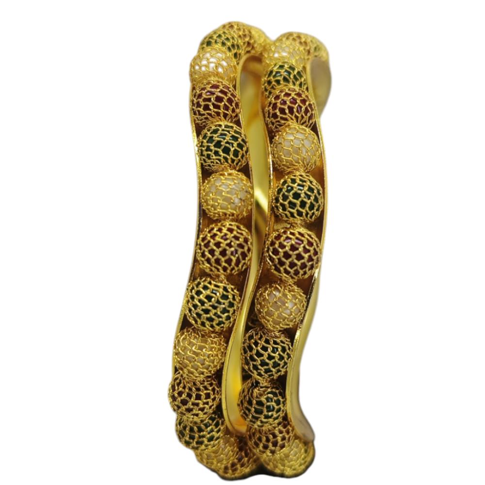 Amity Arts Gold Plated Bangle (2 Piece)