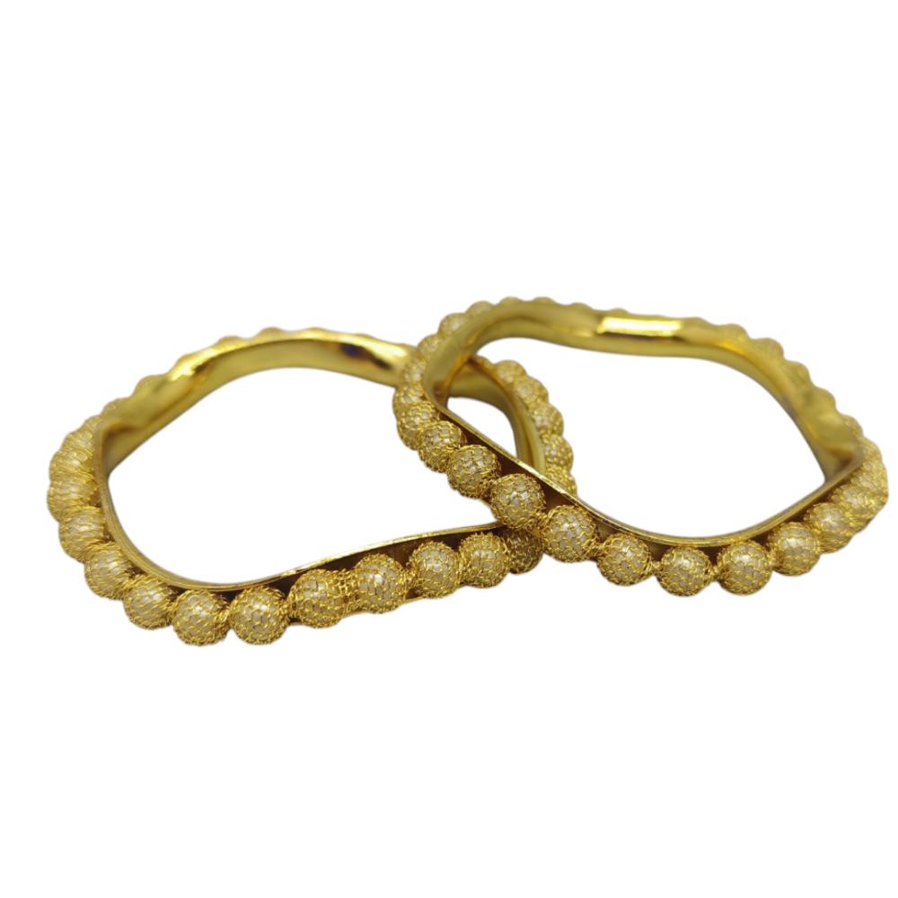 Amity Arts Gold Plated Pearl Bangle  (2 Piece)
