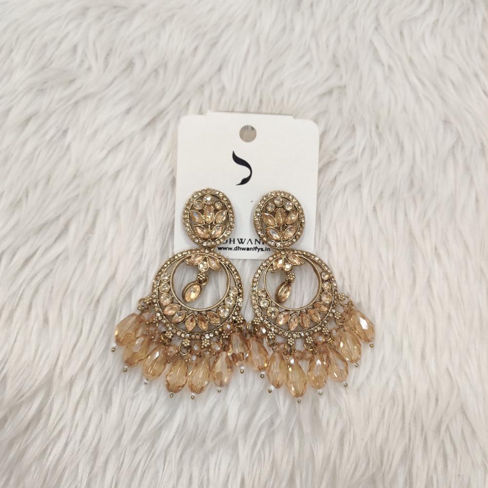 Dhwani Gold Plated Austrian Stone Beads Dangler Earrings