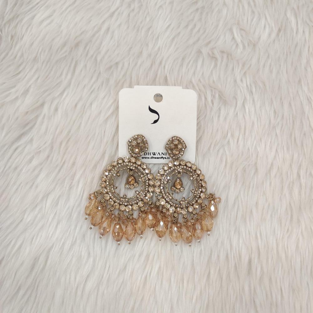 Dhwani Gold Plated Austrian Stone Beads Dangler Earrings