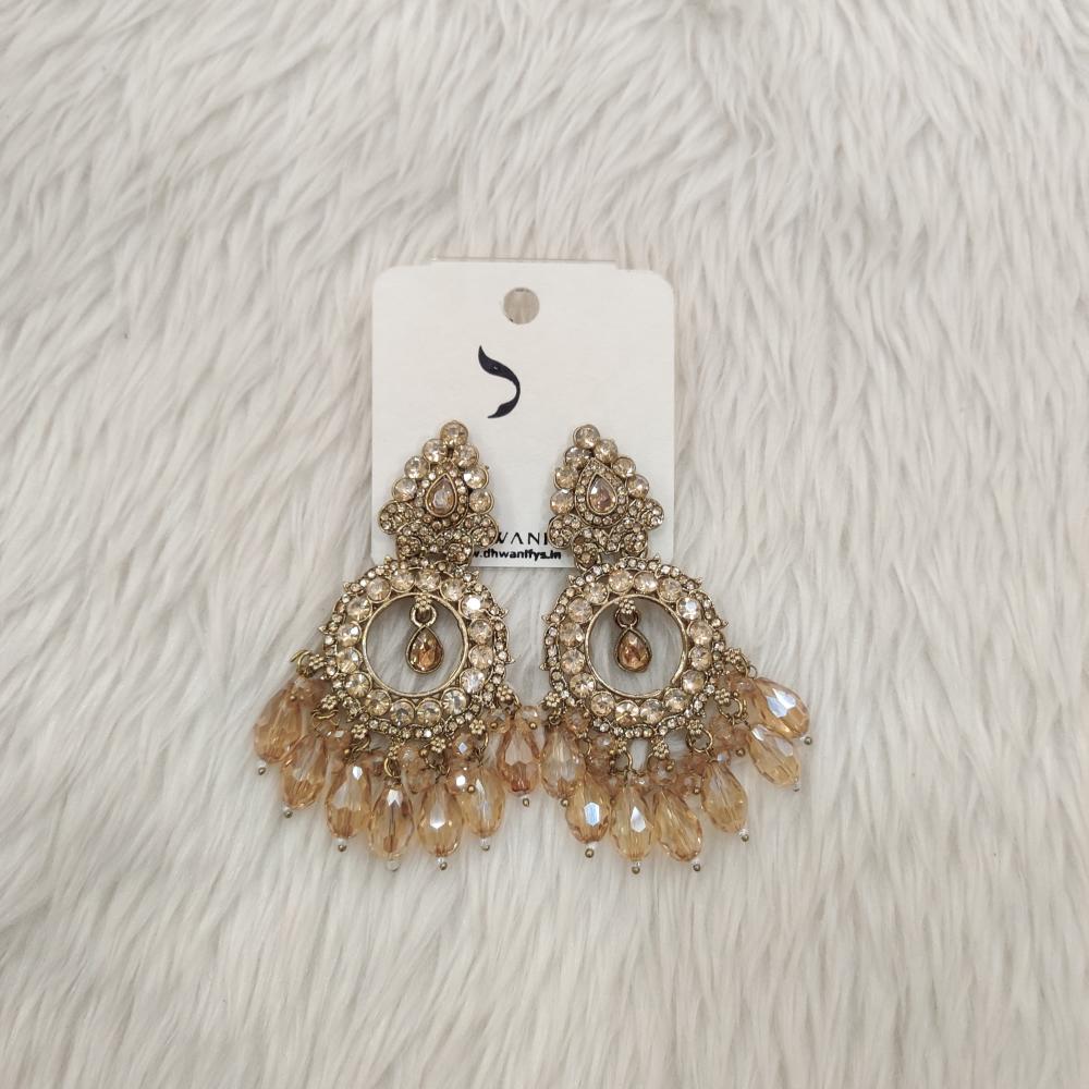Dhwani Gold Plated Austrian Stone Beads Dangler Earrings