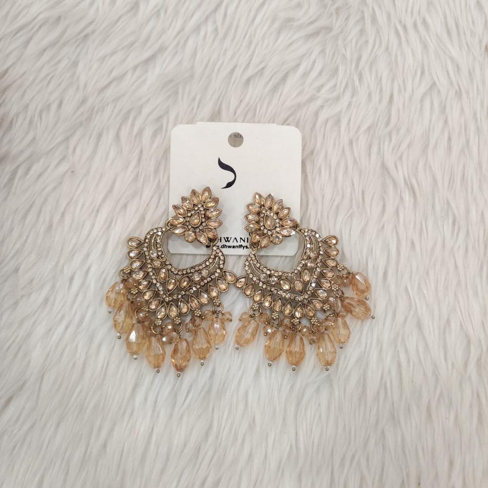 Dhwani Gold Plated Austrian Stone Beads Dangler Earrings