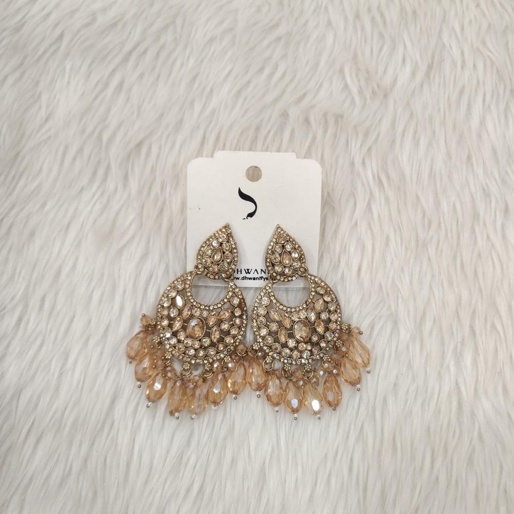 Dhwani Gold Plated Austrian Stone Beads Dangler Earrings