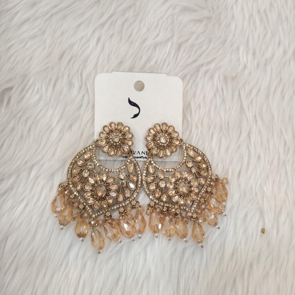 Dhwani Gold Plated Austrian Stone Beads Dangler Earrings