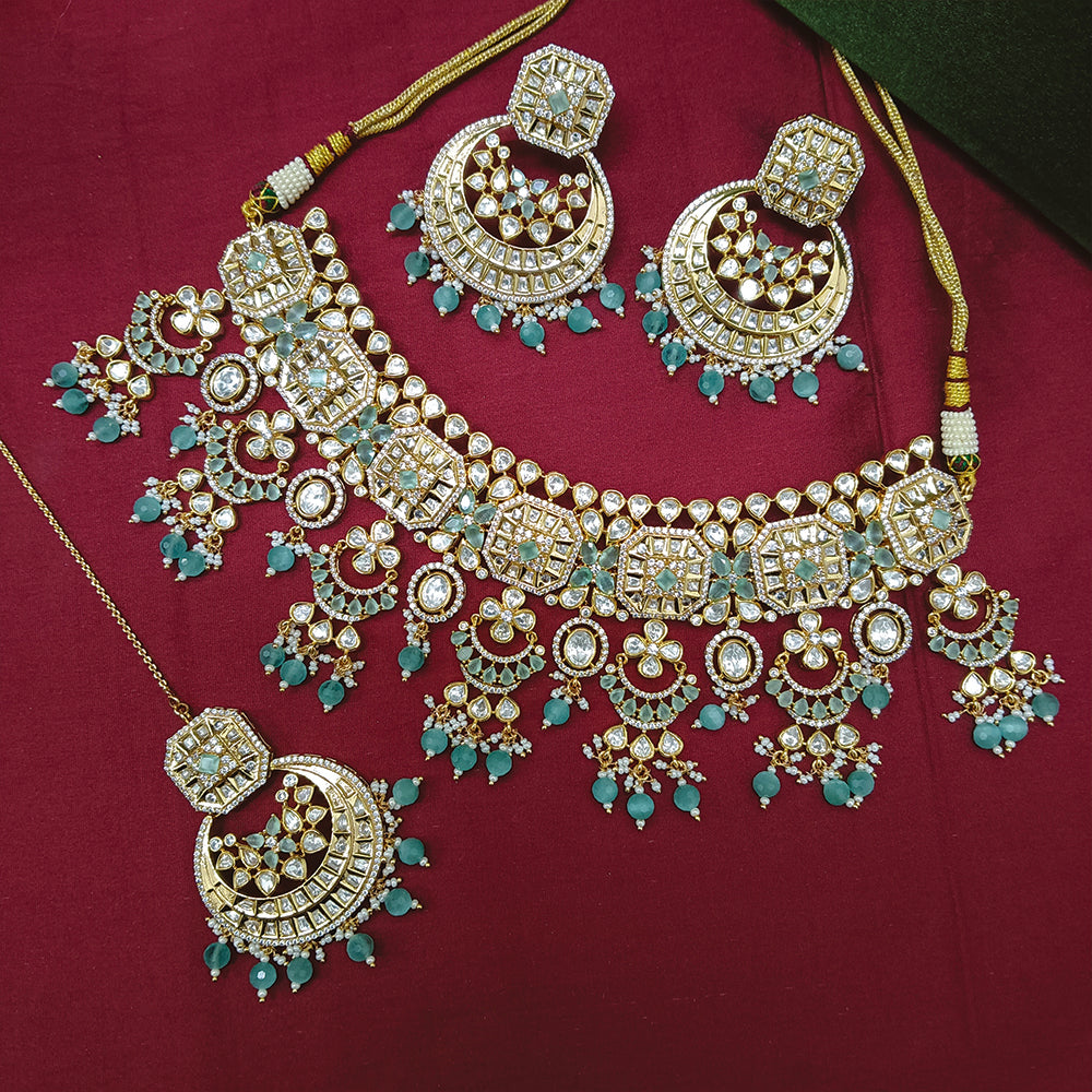 Arham Designer Polki Kundan Necklace Set with Premium Glamorous Finish