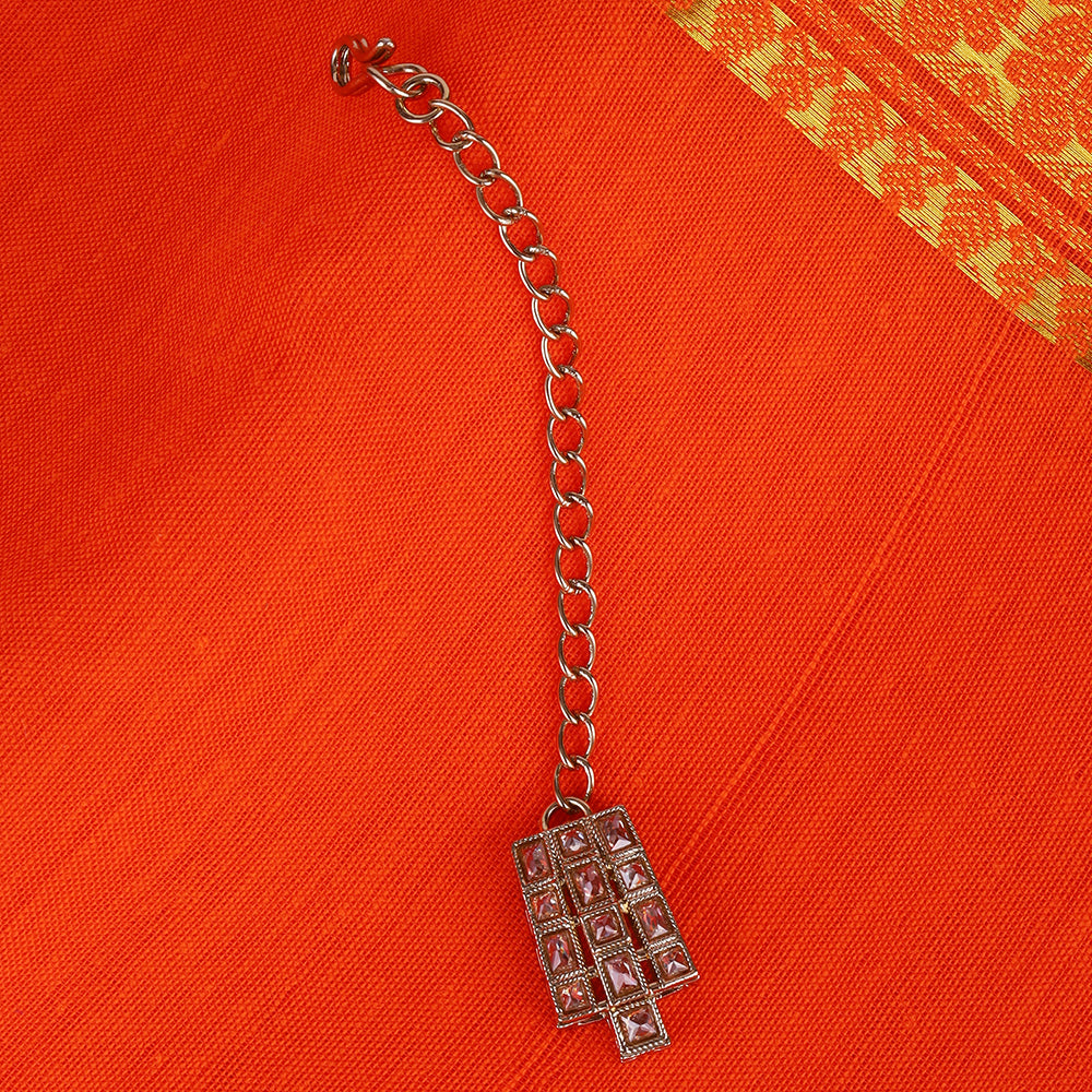 Saloni Fashion Jewellery Good-looking Sqaure Shape Gold Plated Set of 2 Combo Maang Tikka For Women and Girls