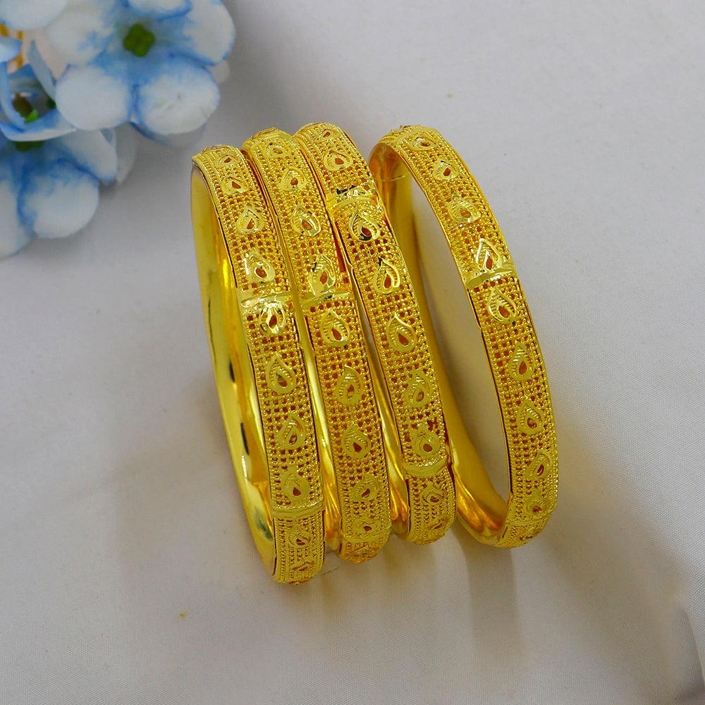 Mahavir Dye Gold Plated Designer Bangles Set (Pack of 12)