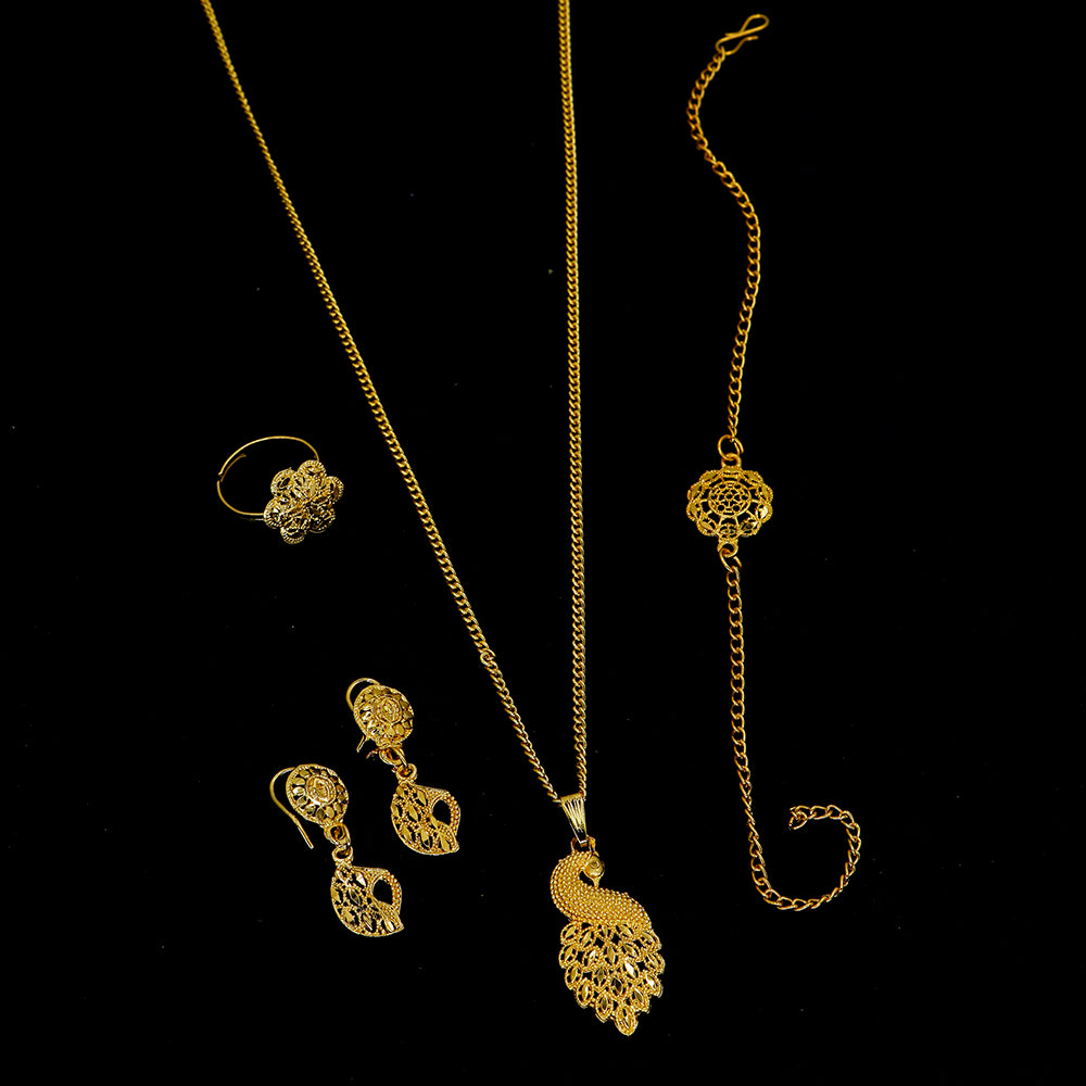 Mahavir Gold Plated Combo Set