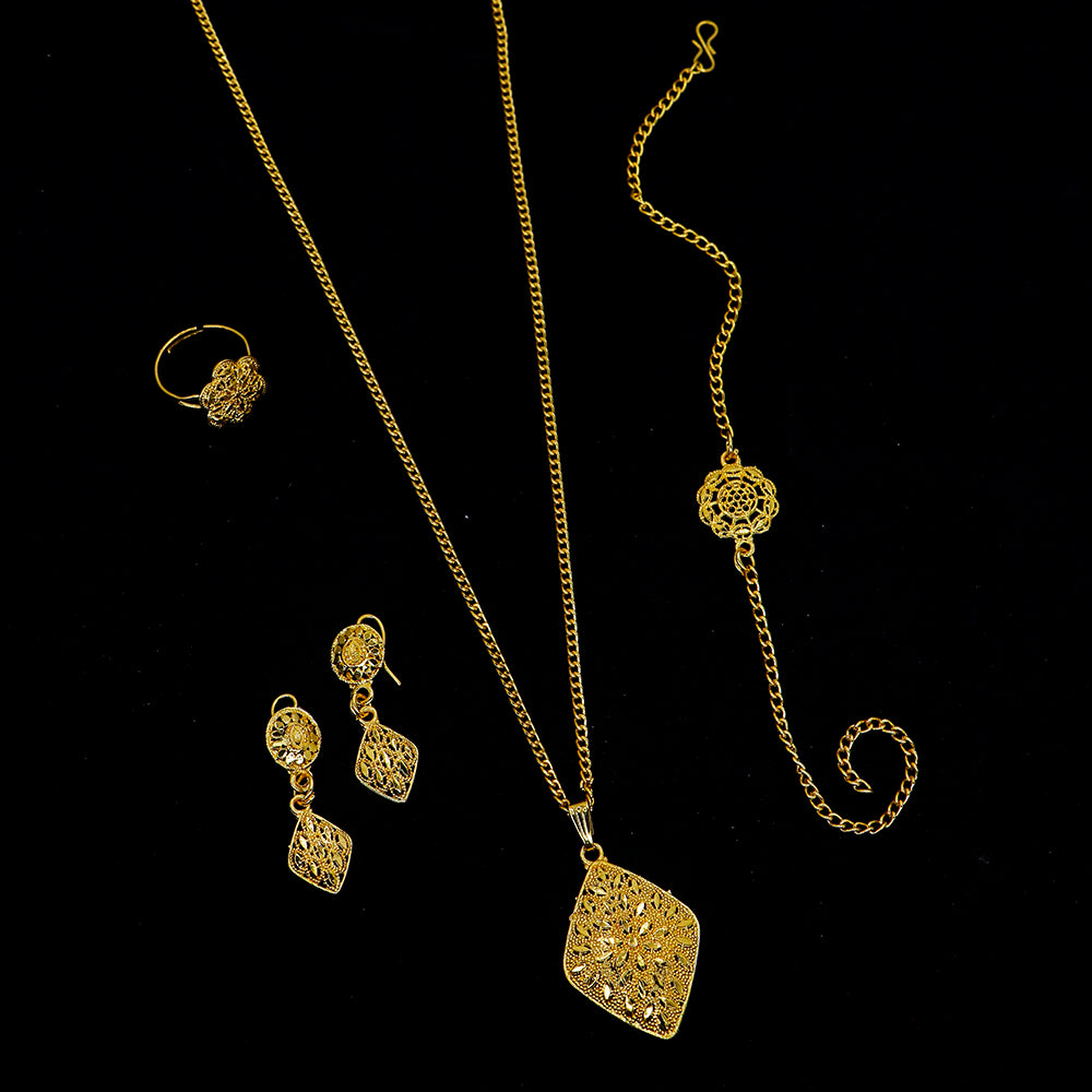Mahavir Gold Plated Combo Set