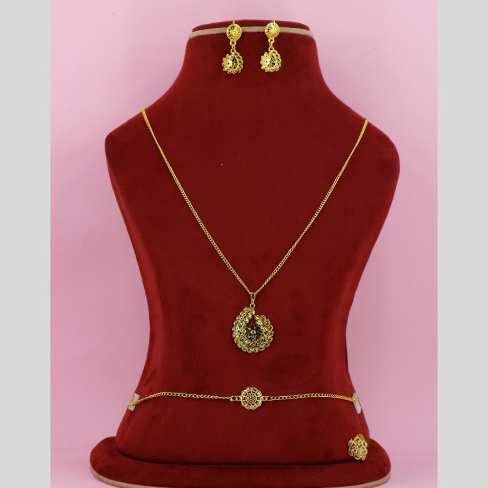 Mahavir Mahavir Dye Exclusive Gold Party Wear Combo Set (Pack of 6)