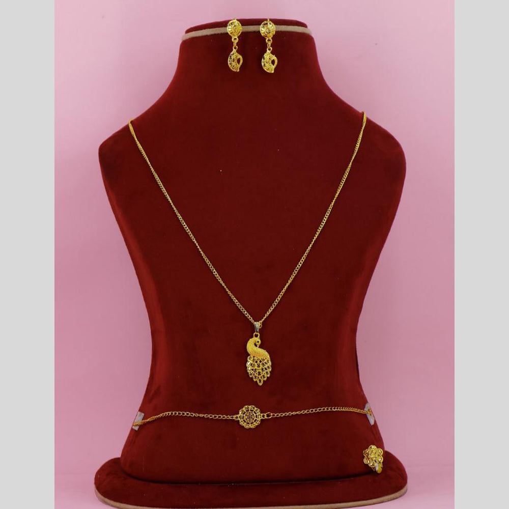 Mahavir Mahavir Dye Exclusive Gold Party Wear Combo Set (Pack of 6)