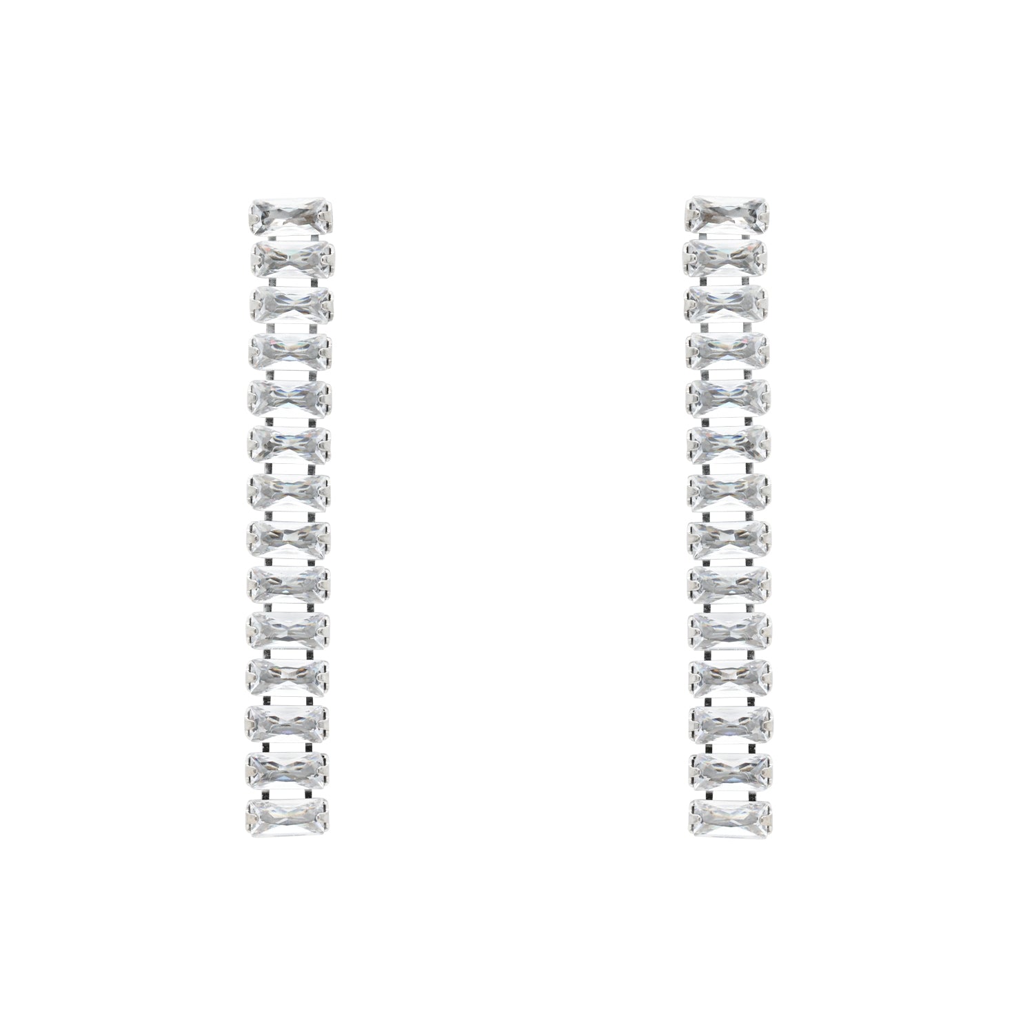 Etnico Cubic Zirconia American Diamond Necklace & Earrings Jewellery Set for Women