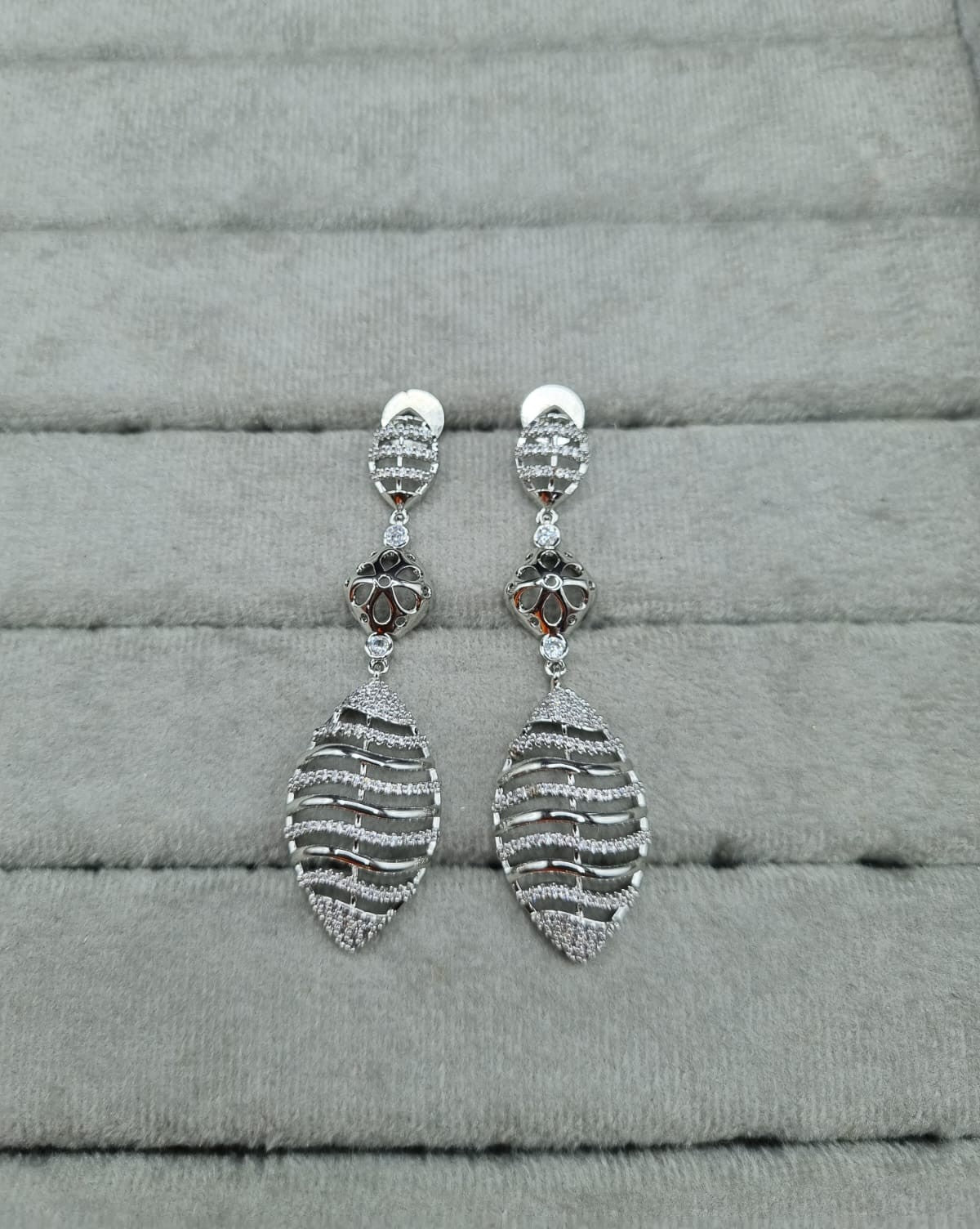 LAFZ Silver-Plated Long AD Dangle Earring