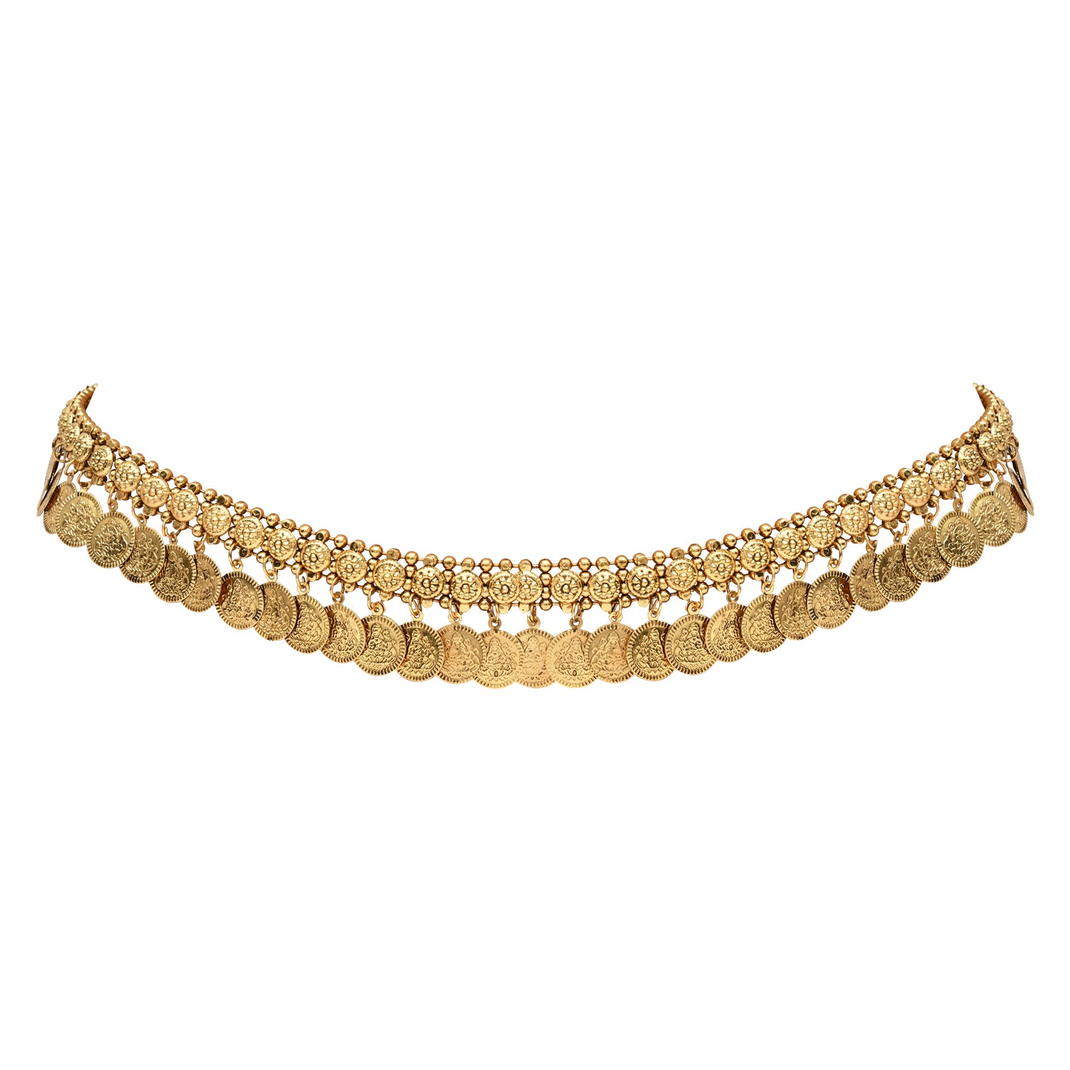 Etnico Gold Plated Traditional Coin Tassel Adjustable Boho Waist Chain/Belly Chain/Kamarband For Women (B059FL)