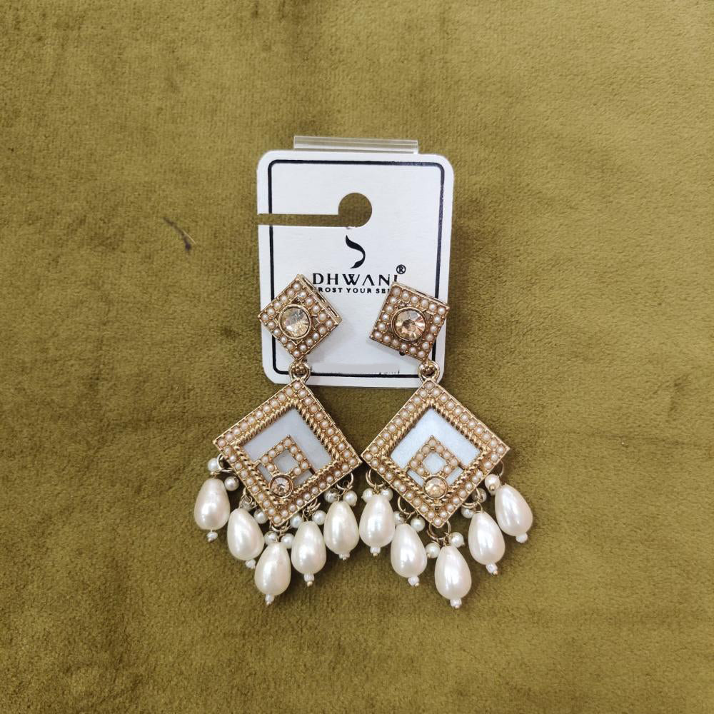 Dhwani Trendy Crystal Stone And Beads Dangler Earrings