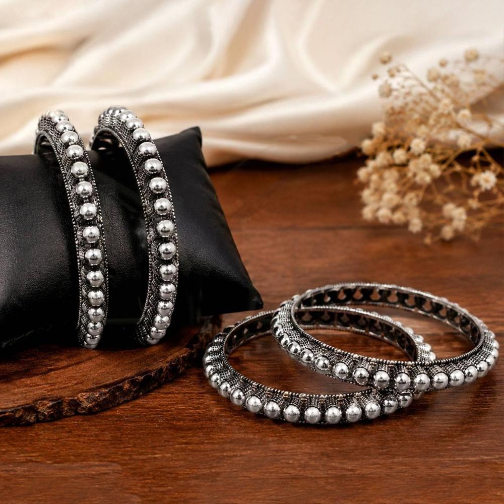 Js Fashion Oxidized Designer Set of 4 Bangle for Women