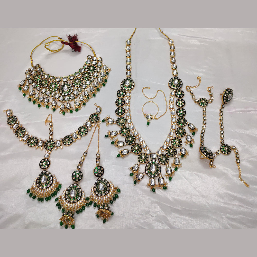 Gehana Mahal Gold Plated Kundan Stone And Meenakari Bridal Set