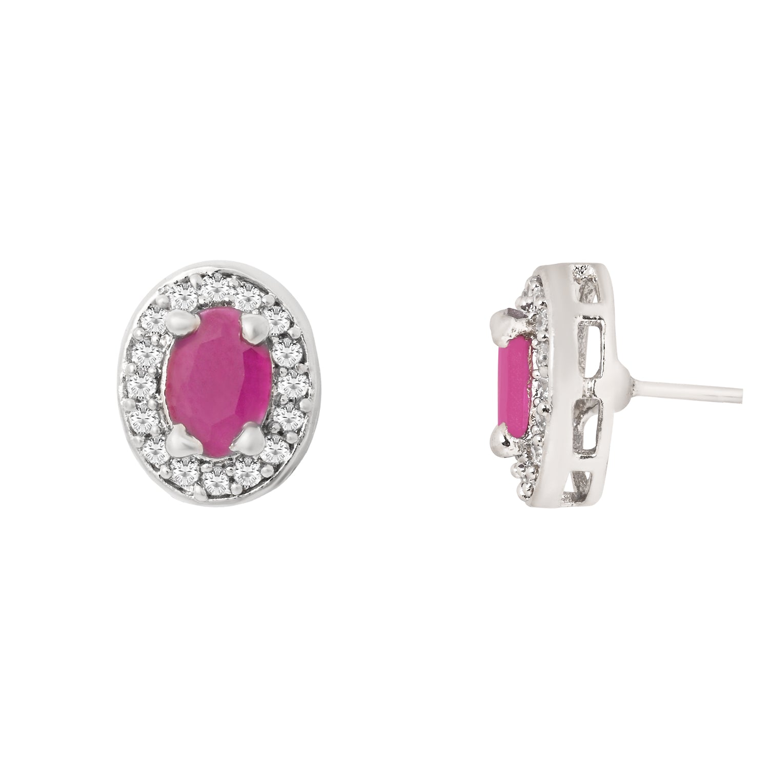 Etnico Latest Stylish Silver Plated CZ American Diamond Set For Women