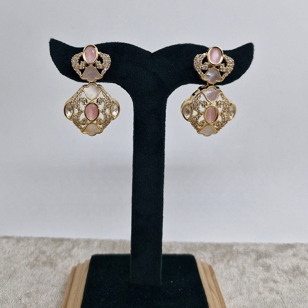 Chiccharm Jewellery Classic Polki Kundan Stone Hanging Earrings