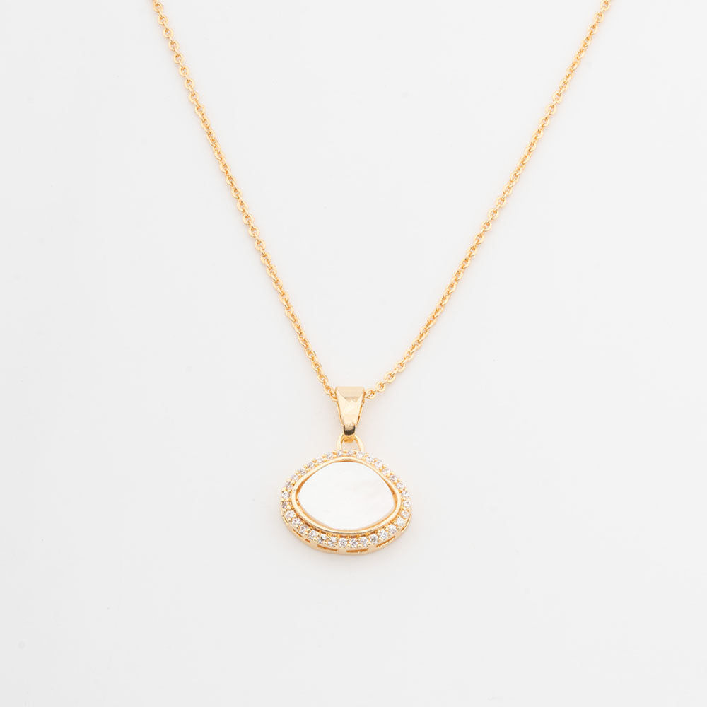 ChicCharm Jewellery Brass Gold Plated Austrian Stone Pendant Set