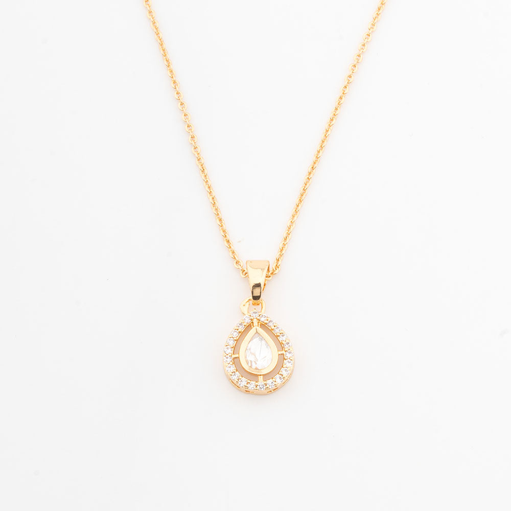 ChicCharm Jewellery Brass Gold Plated Austrian Stone Pendant Set