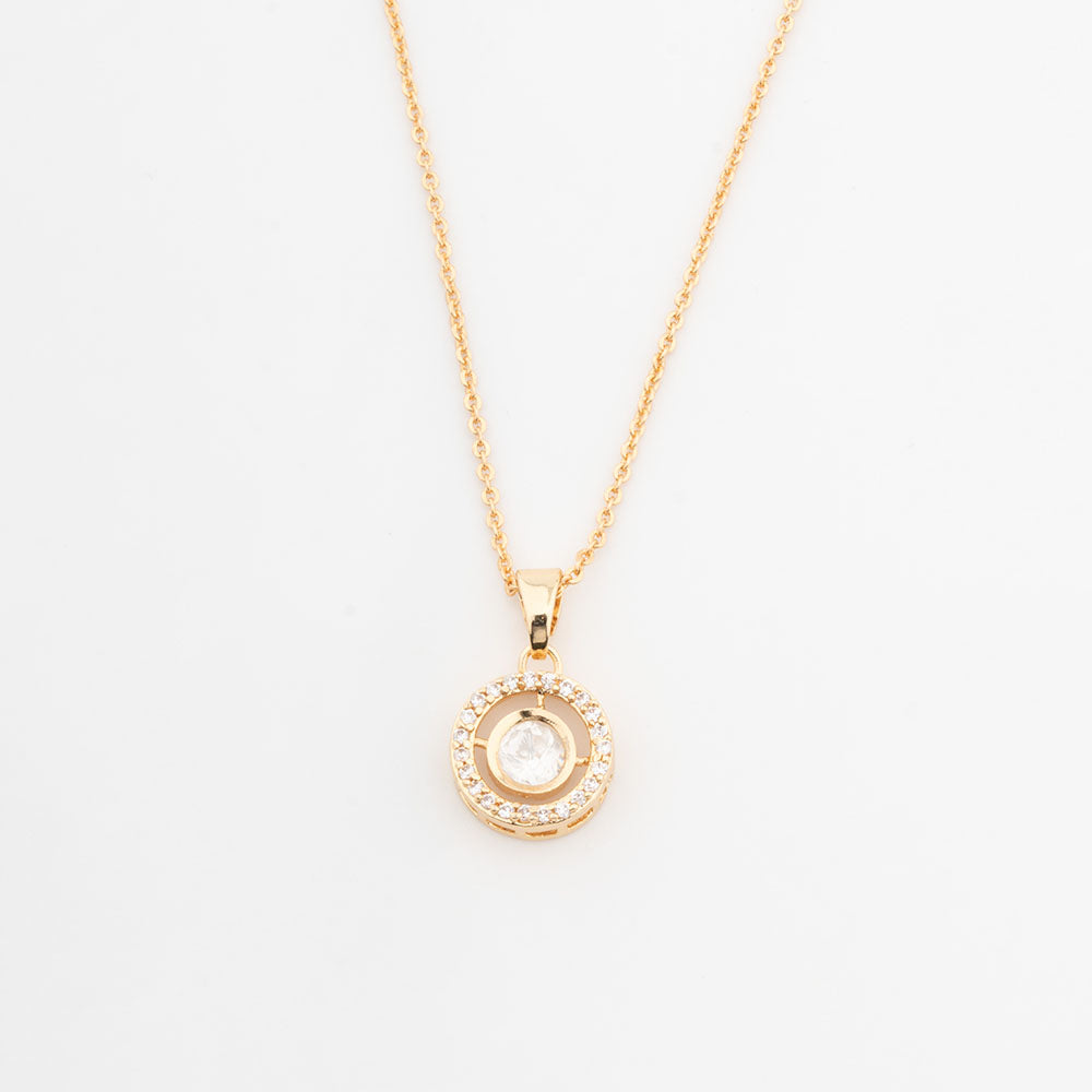 ChicCharm Jewellery Brass Gold Plated Austrian Stone Pendant Set