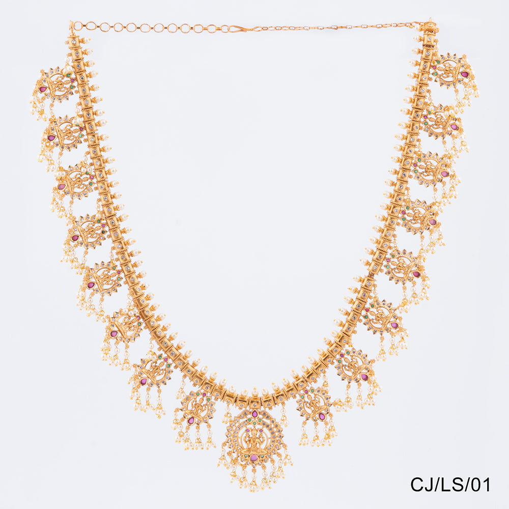 Chiccharm Jewellery Brass and Copper Rajwadi Necklace Set