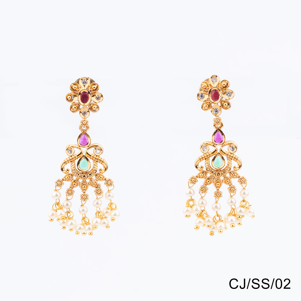 Chiccharm Jewellery Brass and Copper Rajwadi Temple Hasli Necklace Set