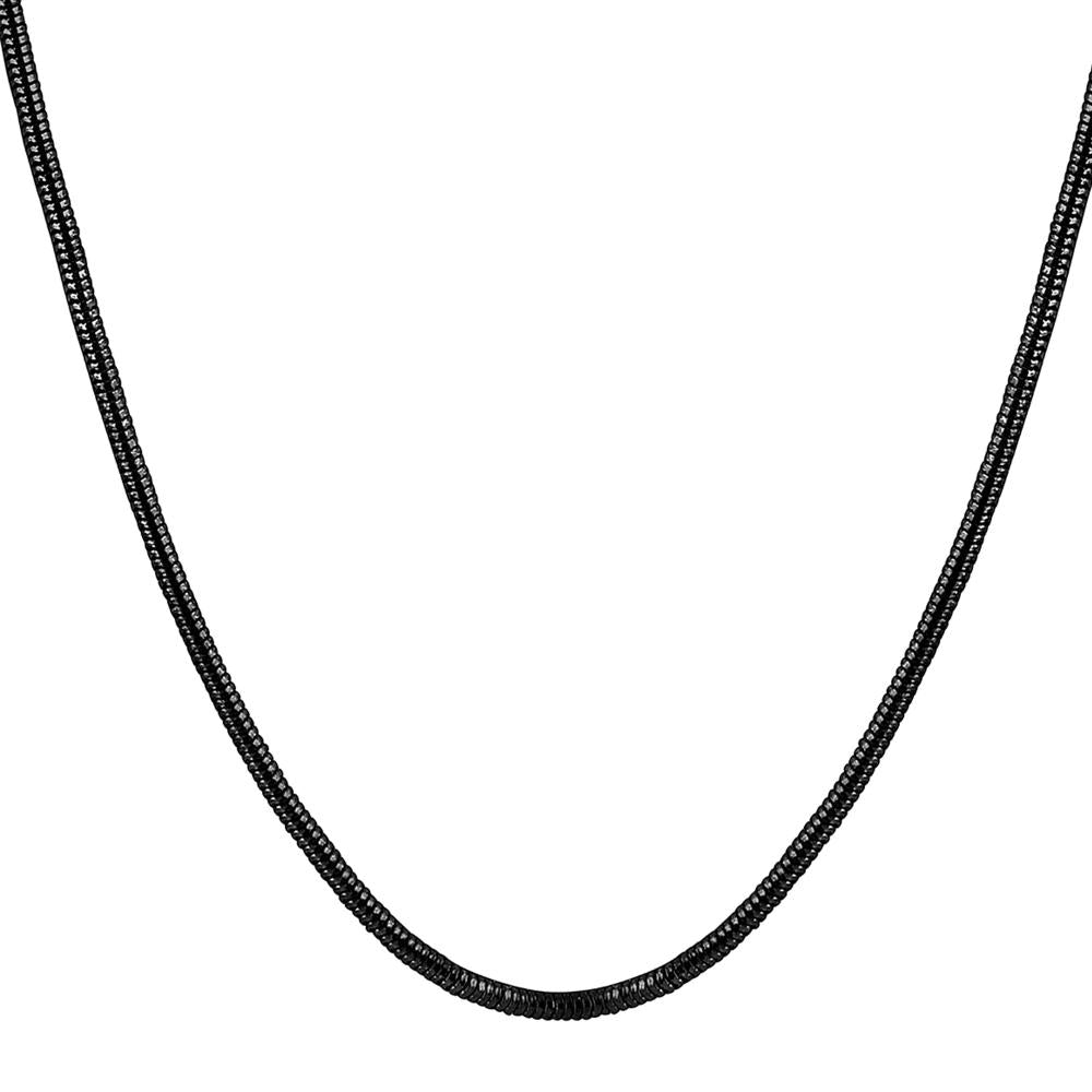 Mahi Exclusive Black Silver Long Chain for Men and Boys (CN1100231B)