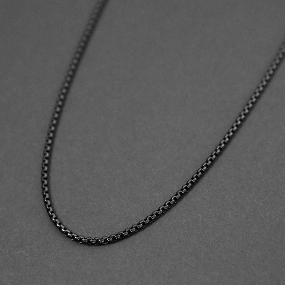 Mahi Black Silver Exclusive Box Chain for Men and Boys (CN1100234B)