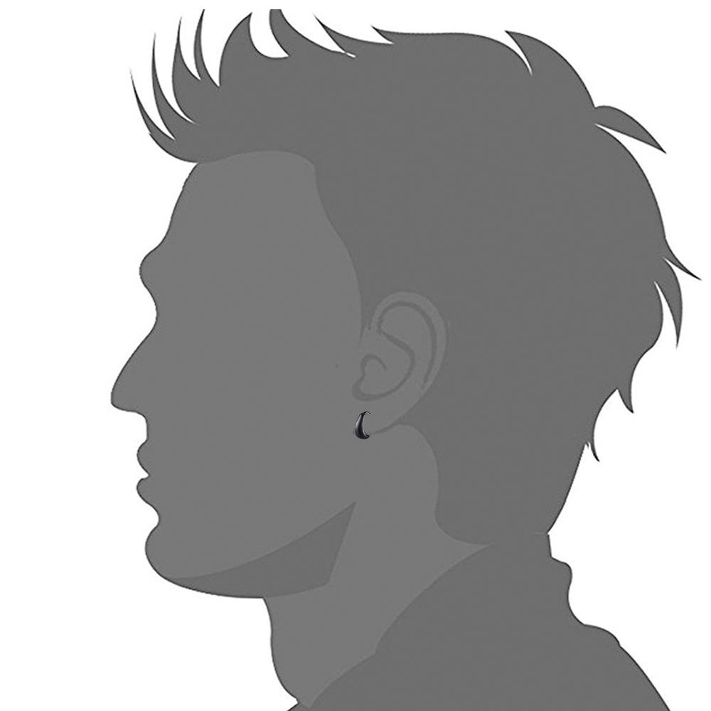 Mahi Combo of Black Gun Metal & Rhodium Plated Mens Bali Earrings Pairs with Crystals (CO1105637M)