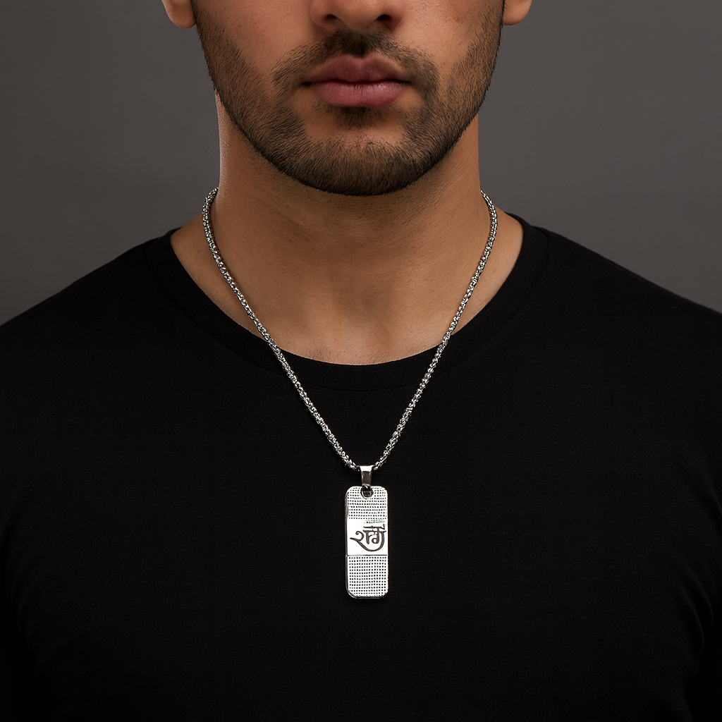 Urthn Silver Plated Jai Sharee Ram Chain Pendant