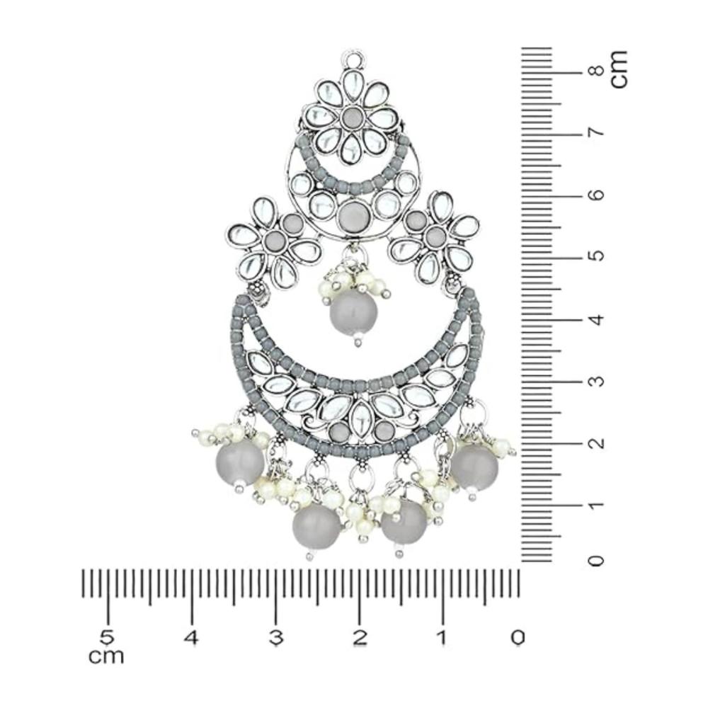 Etnico Gold Plated Traditional Handcrafted Pearl Kundan Beaded Chandbali Earrings for Women/Girls (Style 3)