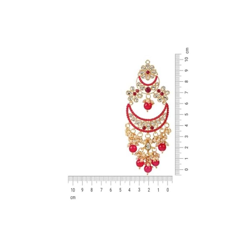 Etnico Gold Plated Traditional Handcrafted Pearl Kundan Beaded Chandbali Earrings for Women/Girls (E3054Q)