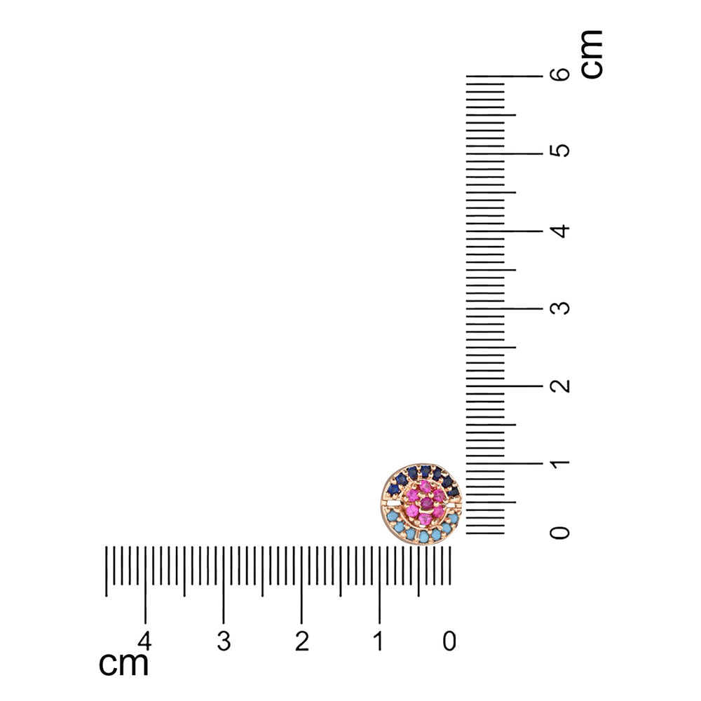 Etnico Valentine's Special Rose Gold Plated Glittering Crystal AD Stone Studs Earrings for Women & Girls (E3082)