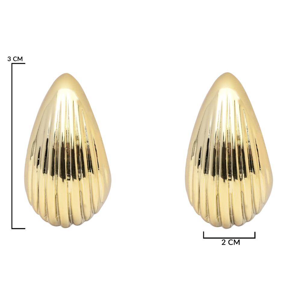 Etnico Gold Plated Lightweight Stud Earrings For Women (E3280FL)