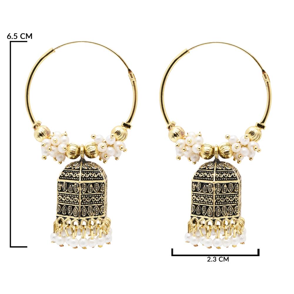 Etnico Gold Plated Jhumka Earrings For Women (E3292FL)