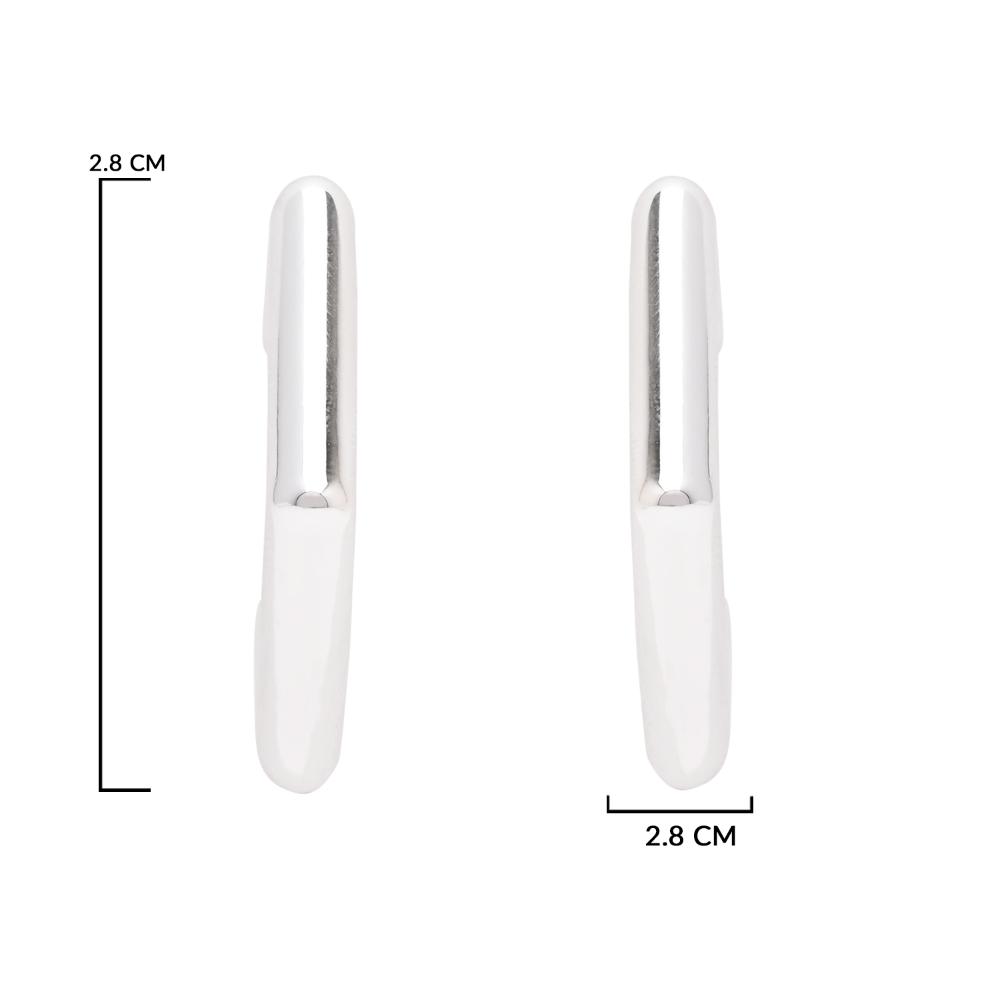 Etnico Silver Plated Classic Square Shaped Lightweight Minimal Stud Earrings For Women (E3300S)