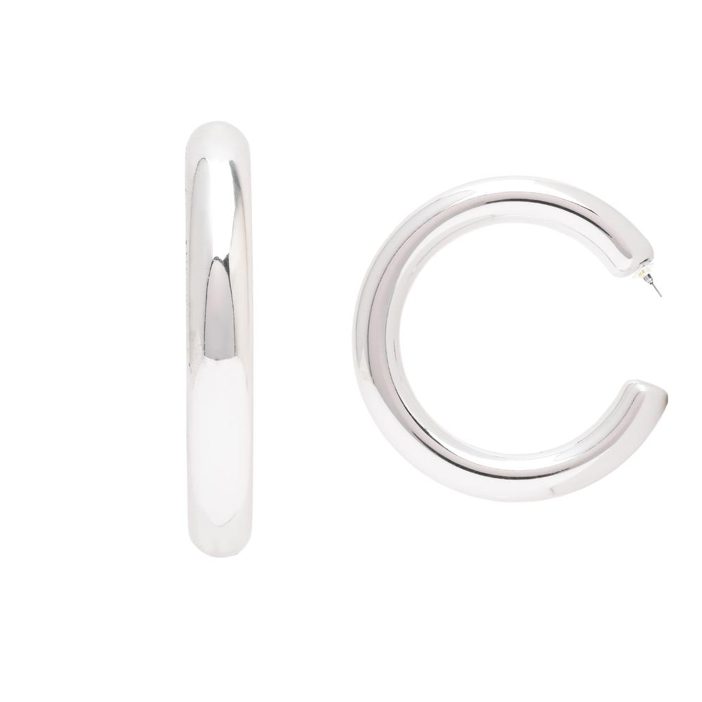 Etnico Silver Plated Small Fancy Half Hoop Earrings For Women (E3301S)