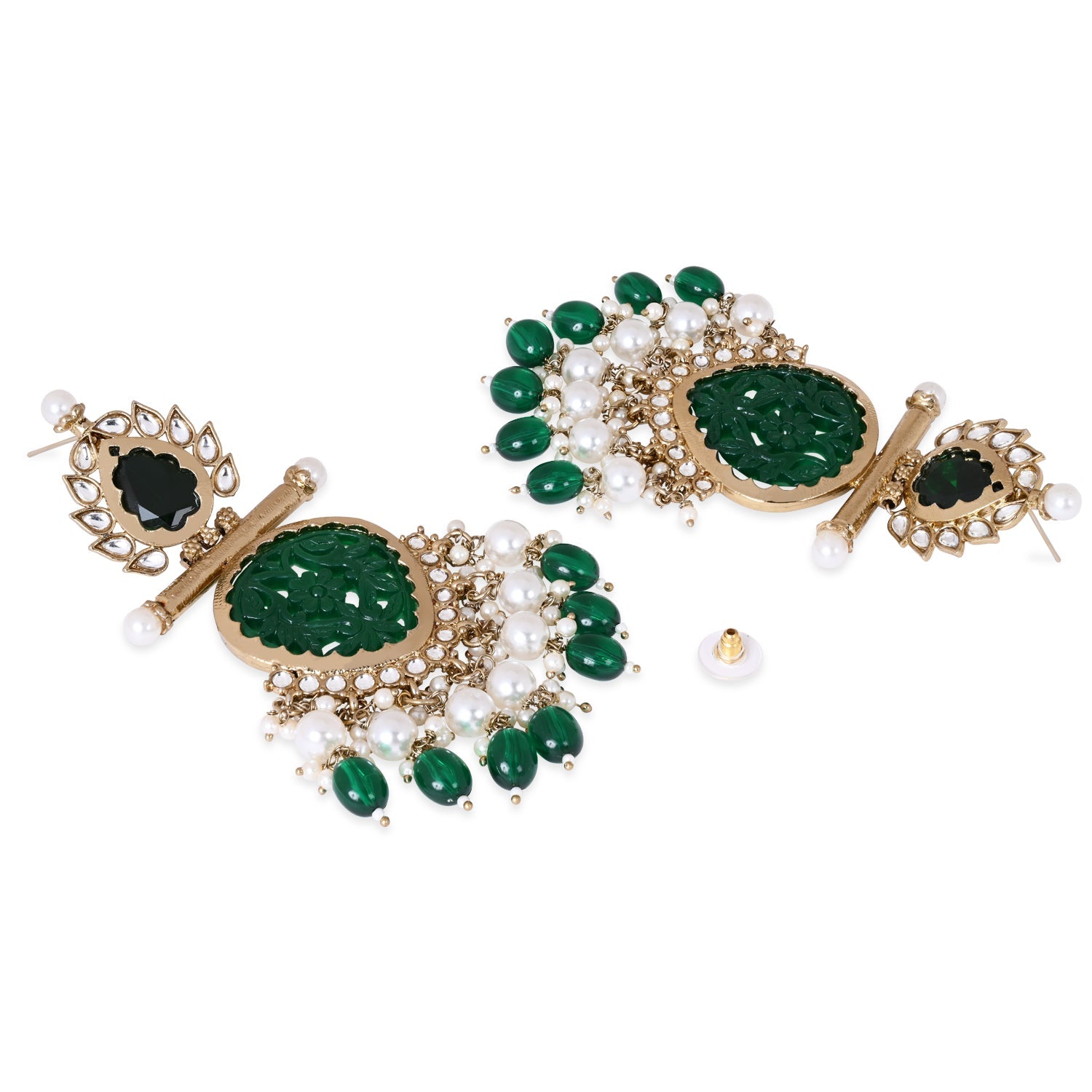 Etnico Traditional Kundan & Pearl Style Dangle Earrings For Women
