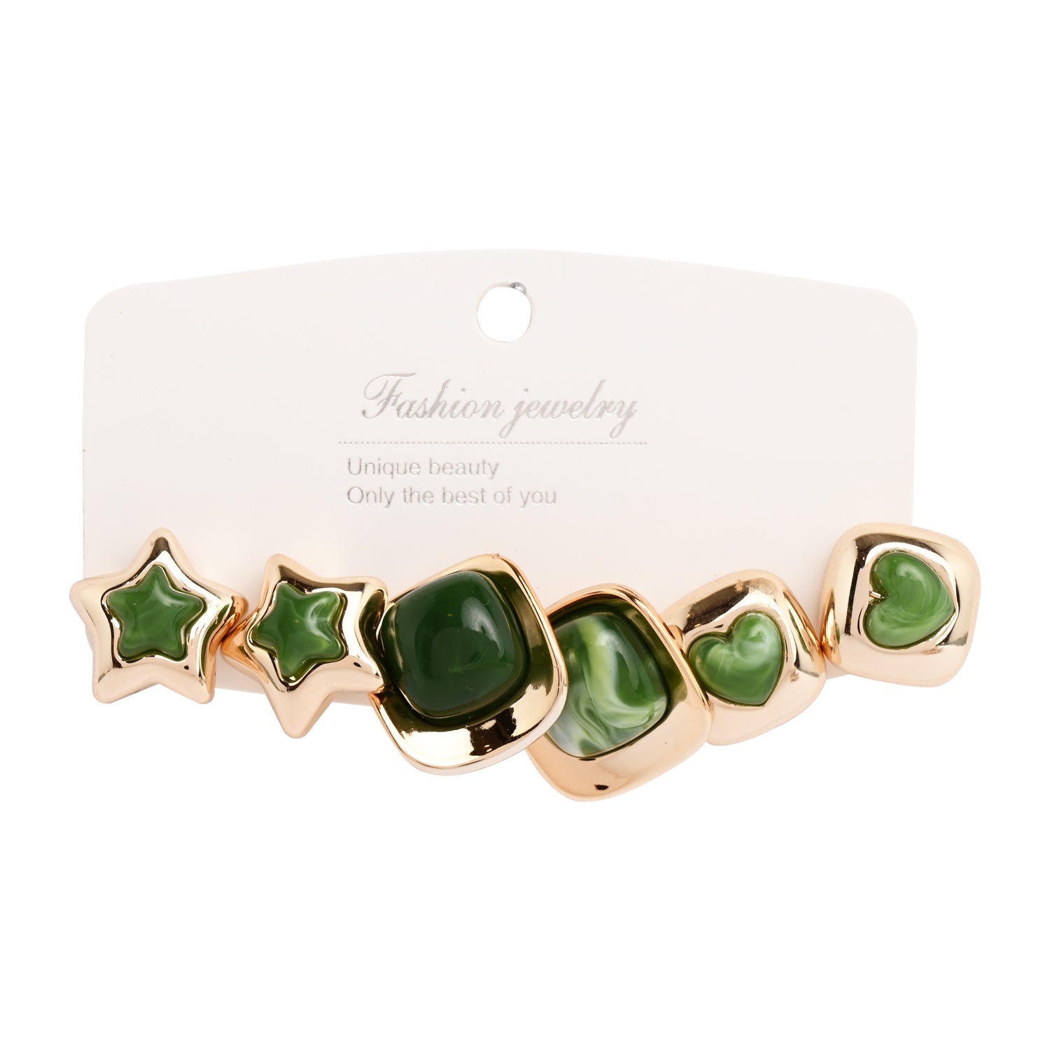 Etnico Gold Plated Latest Stylish Lightweight Modern Stud Earrings Combo Set for Women (Green)