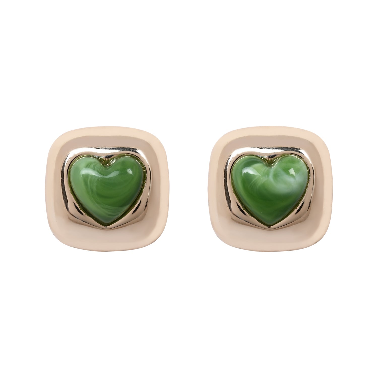 Etnico Gold Plated Latest Stylish Lightweight Modern Stud Earrings Combo Set for Women (Green)