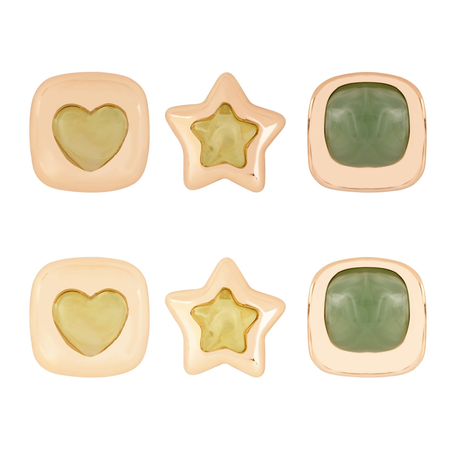 Etnico Fashion Latest Stylish Trendy Lightweight Modern Stud Earrings Combo Set for Women (Mint)