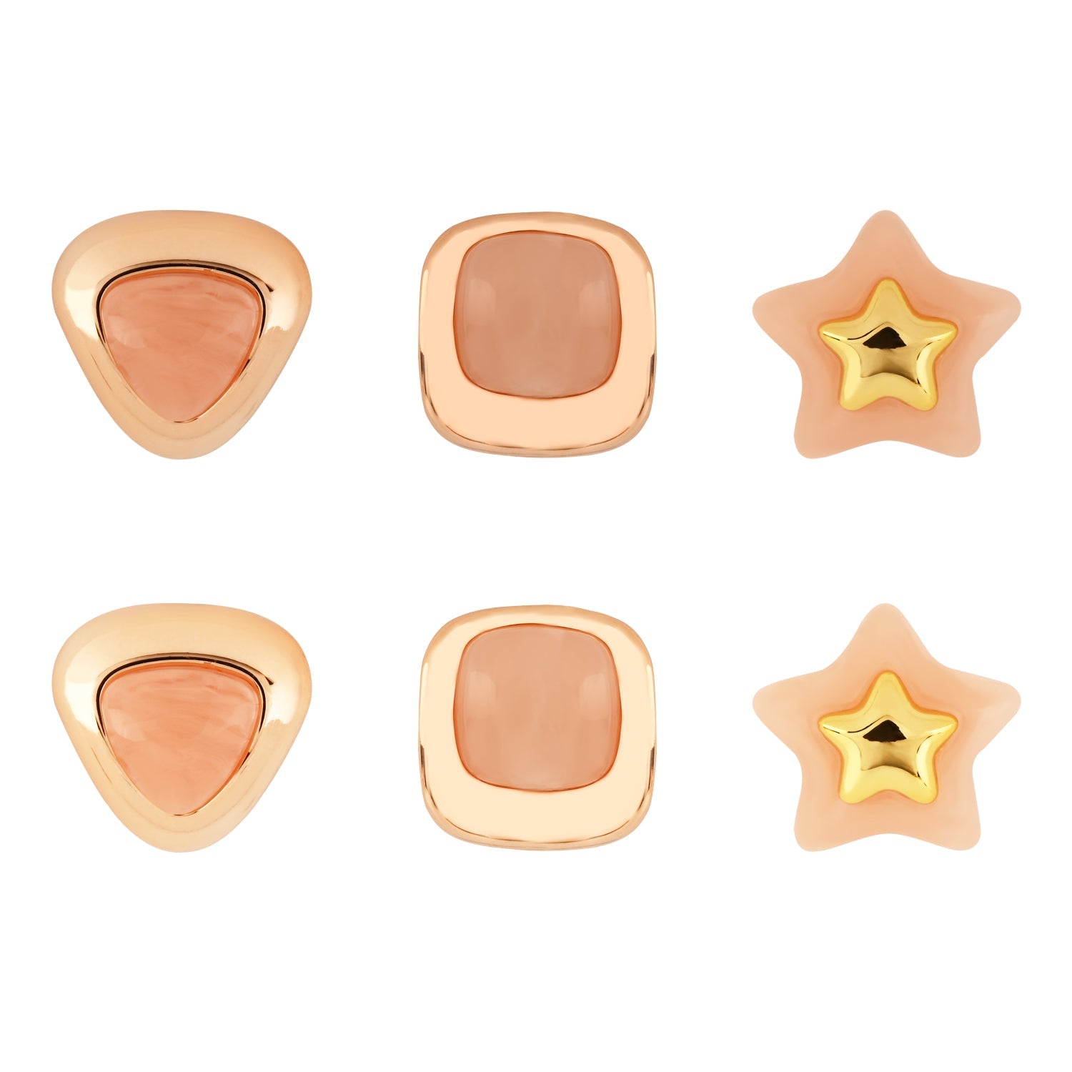 Etnico Fashion Latest Stylish Trendy Lightweight Modern Stud Earrings Combo Set for Women (Peach)