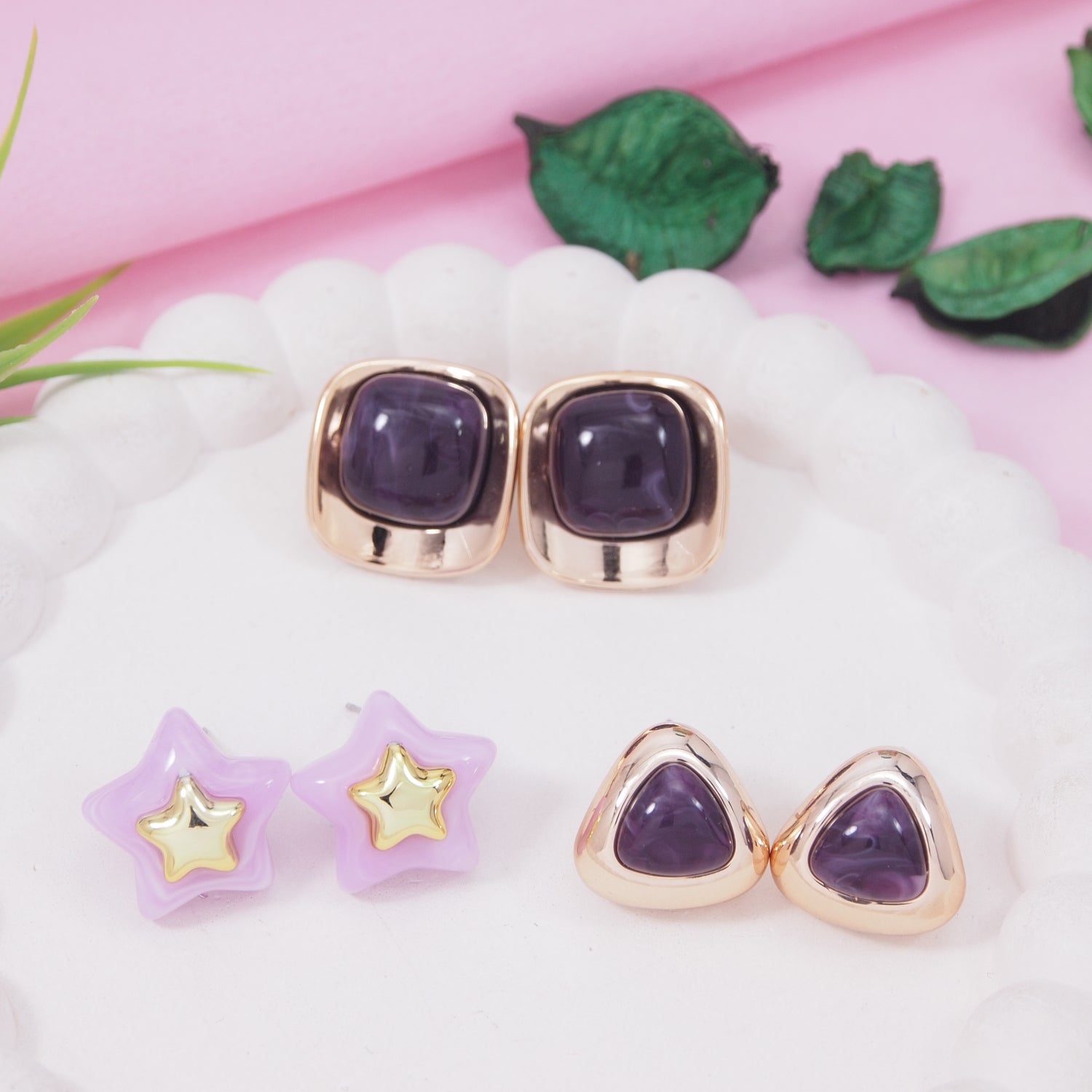 Etnico Fashion Stylish Trendy Lightweight Modern Stud Earrings Combo Set for Women (E3393)