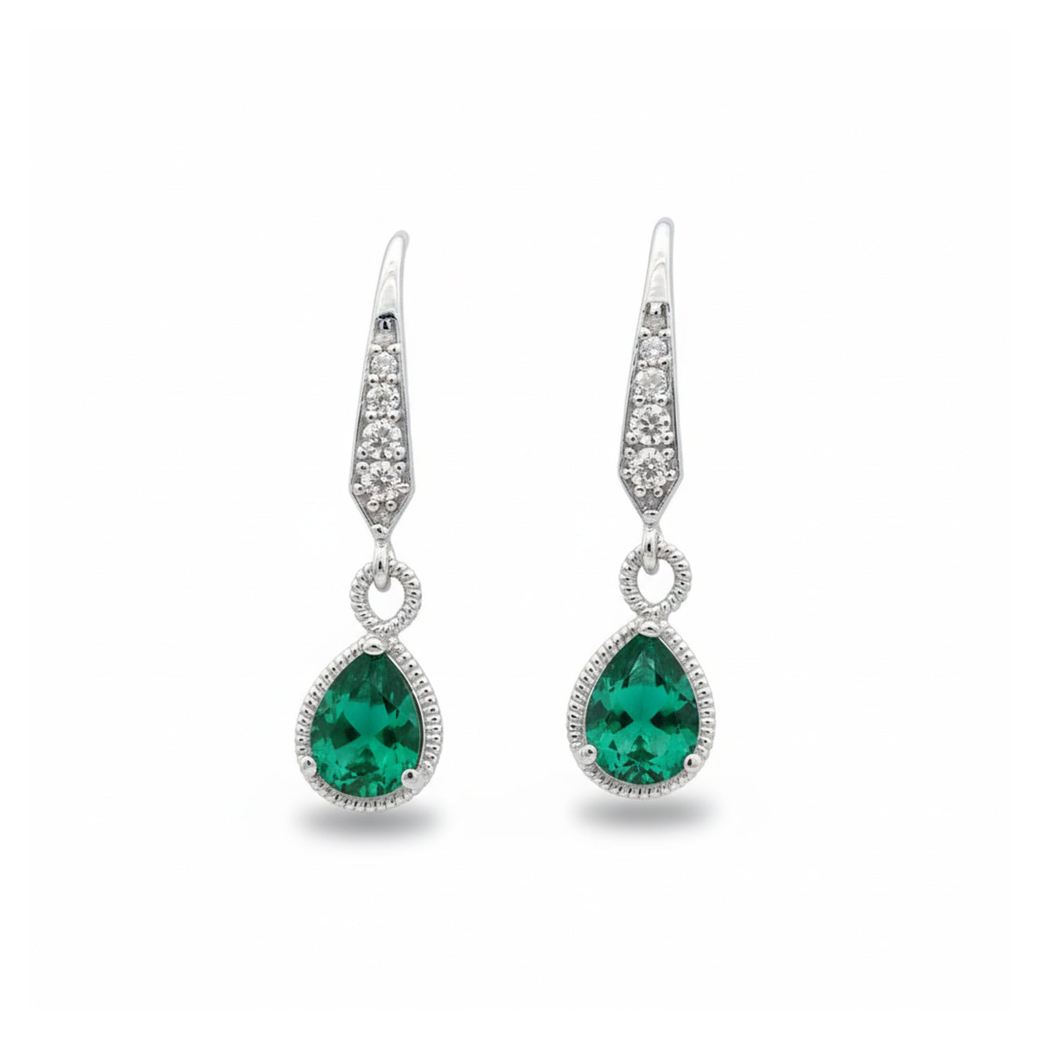 Etnico Silver Plated Designer American Diamond Earrings for Women