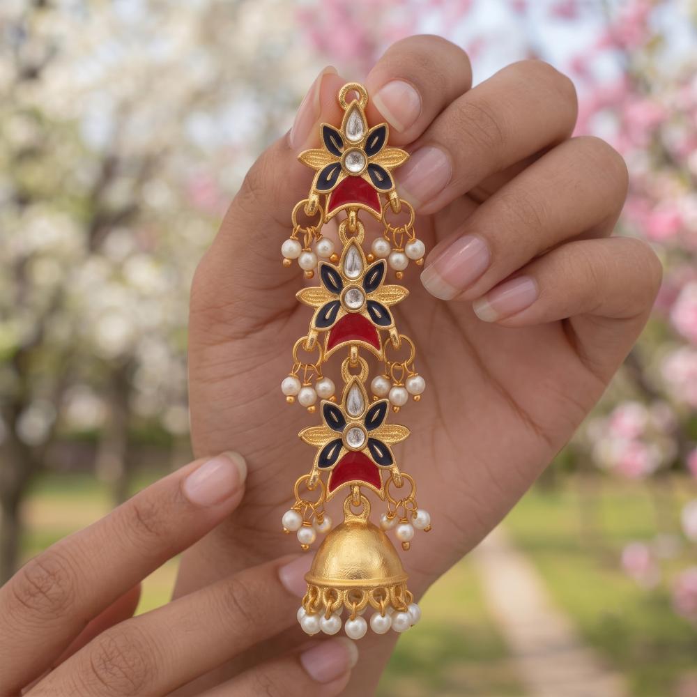 Js Fashion Antique Jewellery Beautiful Design High Gold Polish Party wear Jhumka Earrings