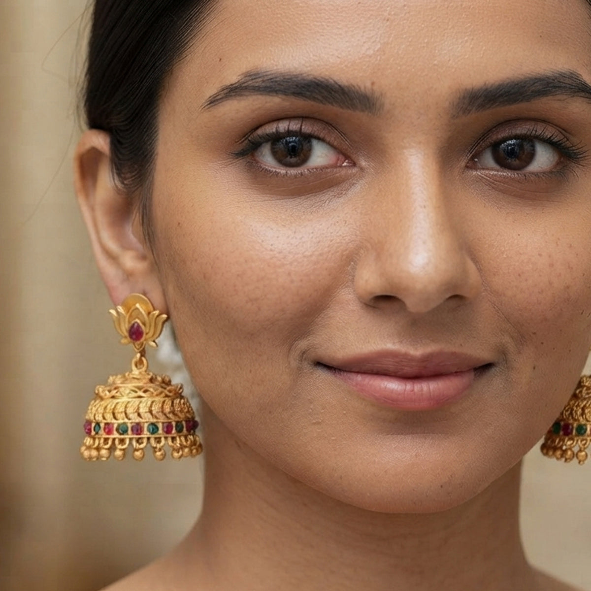 Js Fashion Traditional Antique Jhumka Earrings for Wedding Wear